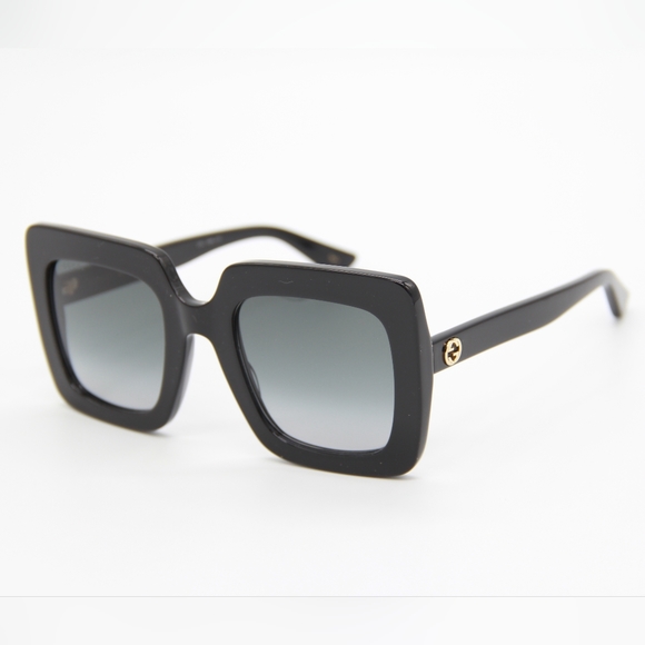 NEW GUCCI GG0328S 001 BLACK OVERSIZED SQUARE WOMEN SUNGLASSES GUCCI - Picture 3 of 12